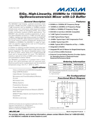 MAX2051 datasheet cover page