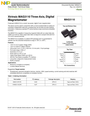 MAG3110 数据手册首页