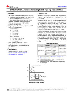 SN74LV8T273-Q1 datasheet cover page