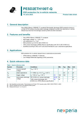 PESD2ETH100T-QR datasheet cover page
