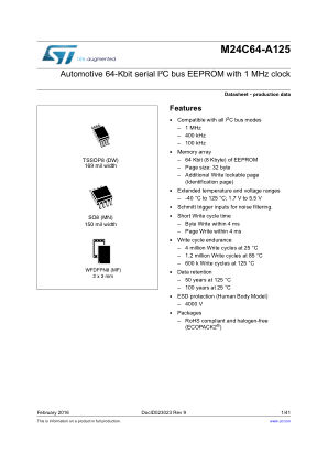 M24C64-A125 datasheet cover page