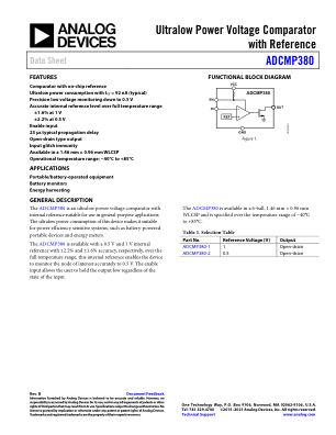 ADCMP380 数据手册首页