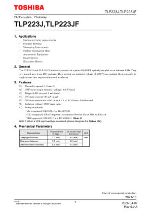 TLP223J datasheet cover page