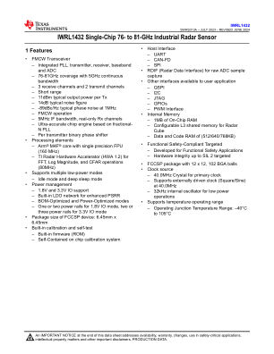 IWRL1432 datasheet cover page