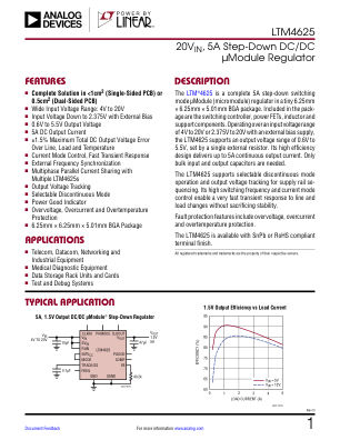 LTM4625 datasheet cover page