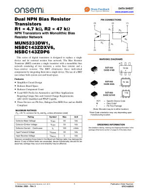 DTC143ZD 数据手册首页