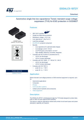 ESDALC5-1BT2Y 数据手册首页