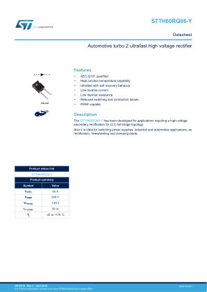 STTH60RQ06-Y datasheet cover page