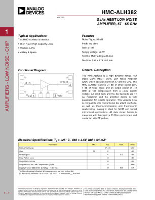 HMC-ALH382 datasheet cover page