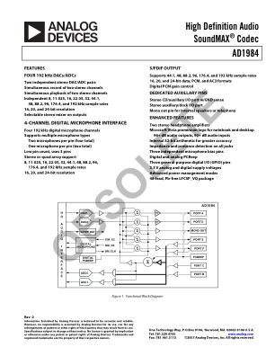 AD1984 datasheet cover page
