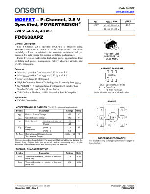 FDC638APZ 数据手册首页
