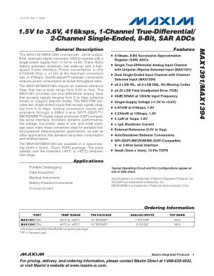 MAX1391-MAX1394 datasheet cover page