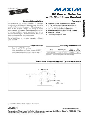 MAX2209A datasheet cover page