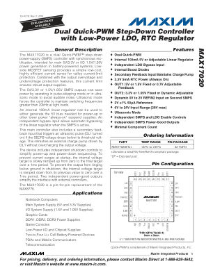 MAX17020 datasheet cover page