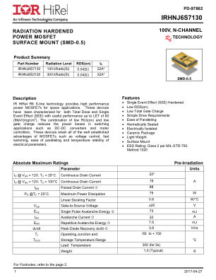 IRHNJ6S7130 datasheet cover page