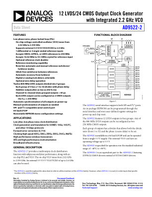 AD9522-2 数据手册首页