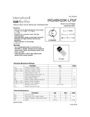 IRG4BH20K-L 数据手册首页