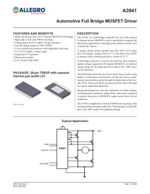 A3941 datasheet cover page