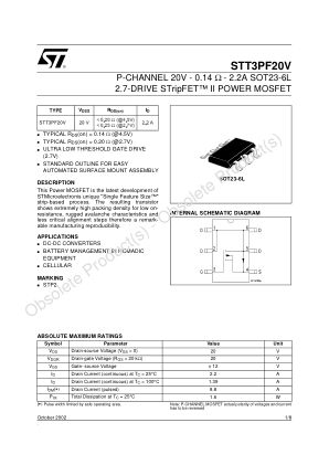 STT3PF20V 数据手册首页