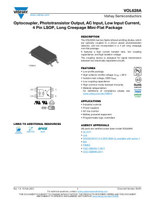VOL628A datasheet cover page