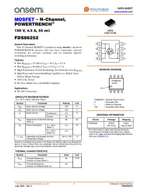 FDS86252 datasheet cover page
