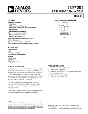 ADG849 数据手册首页