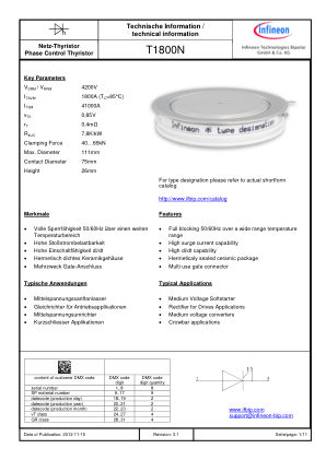 T1800N datasheet cover page