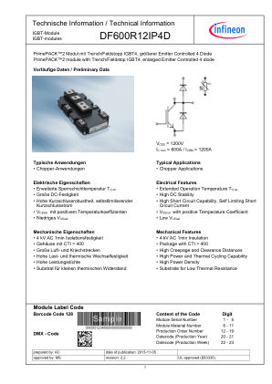 DF600R12IP4D datasheet cover page