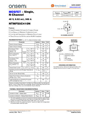 NTMFS5C410N 数据手册首页