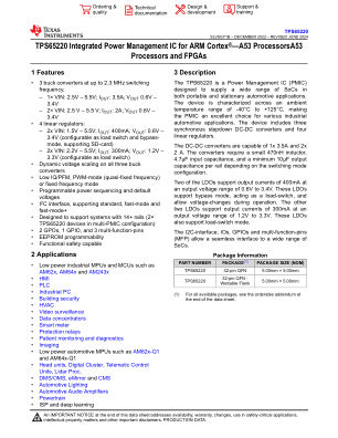 TPS65220 datasheet cover page