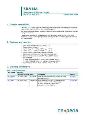 74LV14ABZZ datasheet cover page