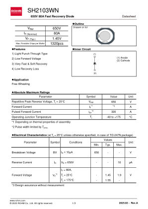 SH2103WN datasheet cover page