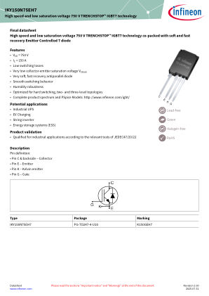 IKY150N75EH7 数据手册首页