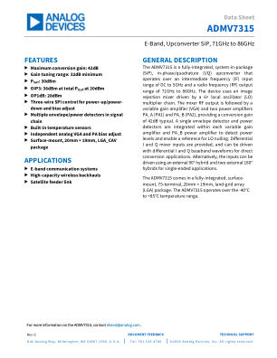ADMV7315 datasheet cover page