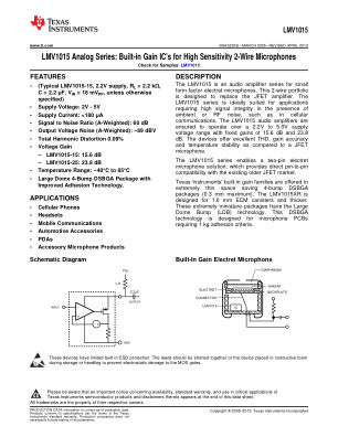 LMV1015 数据手册首页