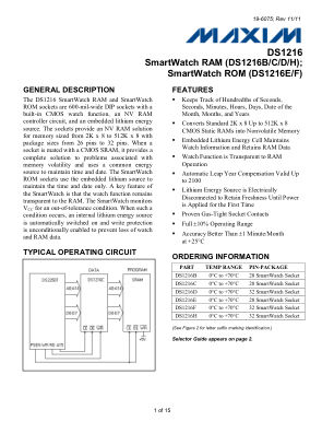 DS1216-DS1216H datasheet cover page