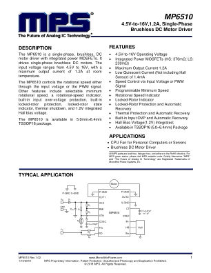 MP6510 datasheet cover page