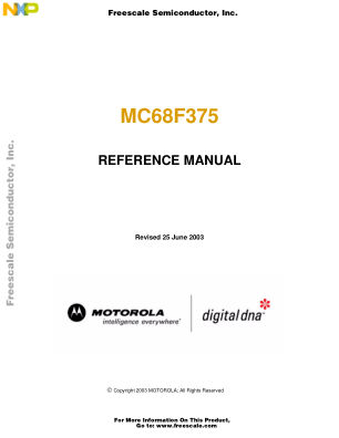 MC68F375RM datasheet cover page