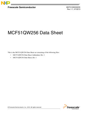 MCF51QW256 数据手册首页
