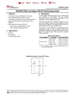 SN74CBTLV3383 datasheet cover page
