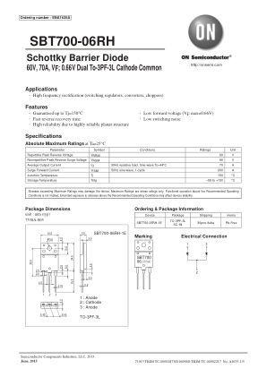 SBT700-06RH datasheet cover page