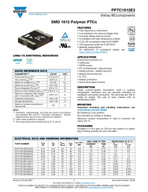 PPTC1812E3 datasheet cover page