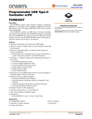 FUSB302T 数据手册首页