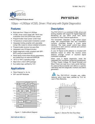 PHY1070 datasheet cover page