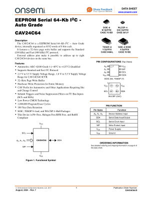 CAV24C64 数据手册首页