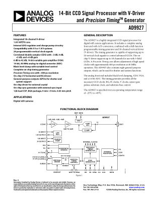 AD9927 数据手册首页