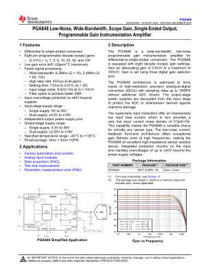PGA848 datasheet cover page