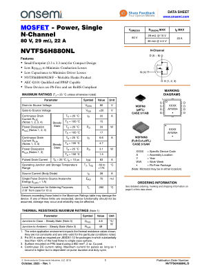 NVTFS6H880NL datasheet cover page