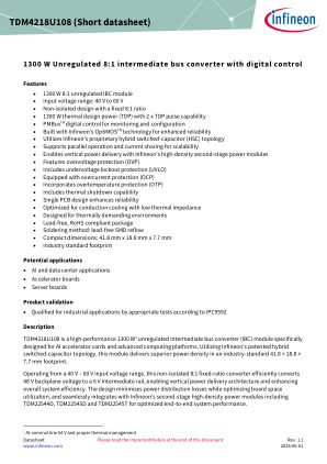 TDM4218U108 datasheet cover page
