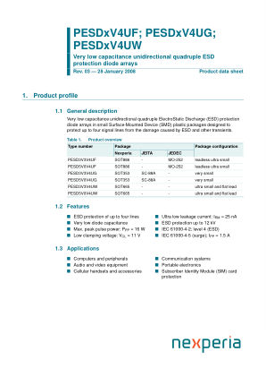 PESD3V3V4UW datasheet cover page